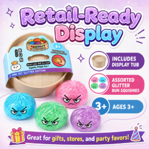 Soft Squishy Dumpling Stress Ball Toy with Steamer