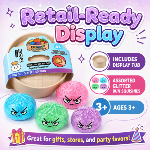 Soft Squishy Dumpling Stress Ball Toy with Steamer