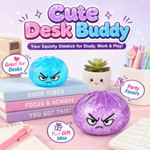 Soft Squishy Dumpling Stress Ball Toy with Steamer