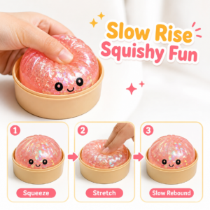 Giant Rainbow Squishy Dumpling Toy – Large Stress Relief Sensory Ball Set