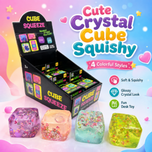 Maltose Fruit Cube Squishy Toy – Soft 3D Sensory Stress Relief Toy