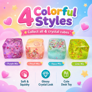 Maltose Fruit Cube Squishy Toy – Soft 3D Sensory Stress Relief Toy