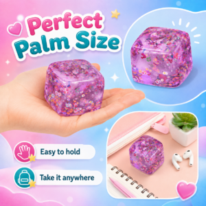 Maltose Fruit Cube Squishy Toy – Soft 3D Sensory Stress Relief Toy