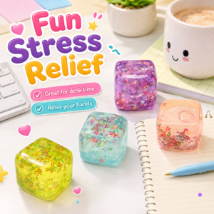 Maltose Fruit Cube Squishy Toy – Soft 3D Sensory Stress Relief Toy