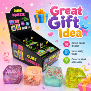 Maltose Fruit Cube Squishy Toy – Soft 3D Sensory Stress Relief Toy