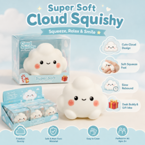 Glowing Cloud Squishy Toy – Soft Sensory Stress Relief Toy