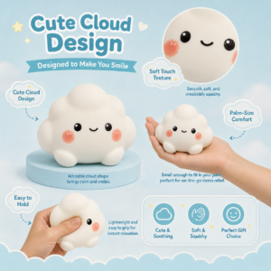 Glowing Cloud Squishy Toy – Soft Sensory Stress Relief Toy