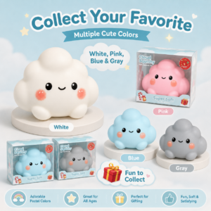 Glowing Cloud Squishy Toy – Soft Sensory Stress Relief Toy