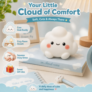 Glowing Cloud Squishy Toy – Soft Sensory Stress Relief Toy