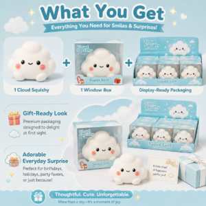 Glowing Cloud Squishy Toy – Soft Sensory Stress Relief Toy