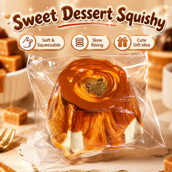 Caramel Pudding Squishy Toy