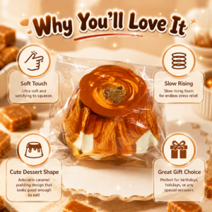 Caramel Pudding Squishy Toy