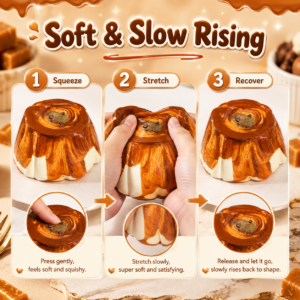 Caramel Pudding Squishy Toy