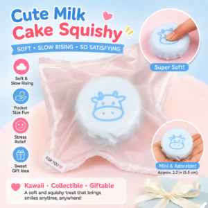 Sea Salt Milk Cake Squishy Toy with PVC Bag