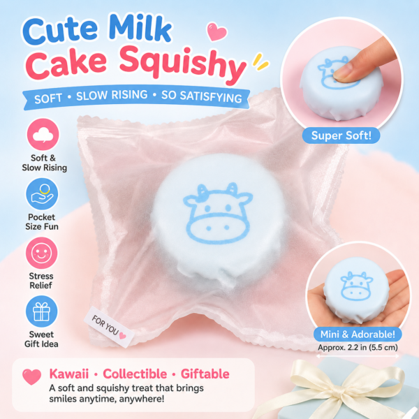 Sea Salt Milk Cake Squishy Toy with PVC Bag