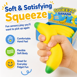 Giant Realistic Banana Stress Relief Squeeze Toy – Bouncy and Rebounding Novelty Gag Toy