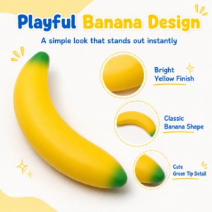 Giant Realistic Banana Stress Relief Squeeze Toy – Bouncy and Rebounding Novelty Gag Toy