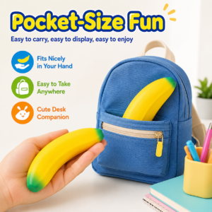 Giant Realistic Banana Stress Relief Squeeze Toy – Bouncy and Rebounding Novelty Gag Toy