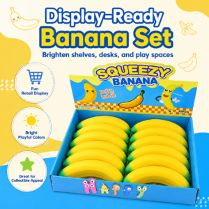 Giant Realistic Banana Stress Relief Squeeze Toy – Bouncy and Rebounding Novelty Gag Toy