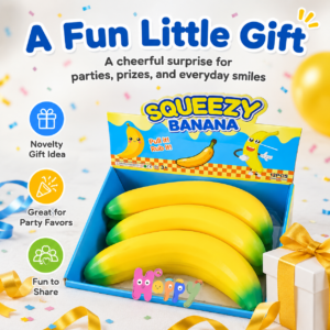 Giant Realistic Banana Stress Relief Squeeze Toy – Bouncy and Rebounding Novelty Gag Toy