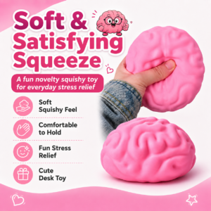 Pink Brain Squishy Toy