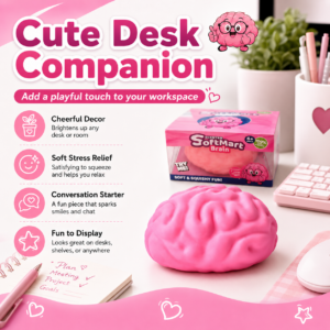 Pink Brain Squishy Toy