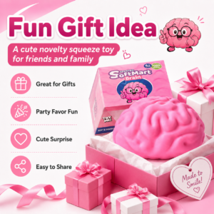 Pink Brain Squishy Toy