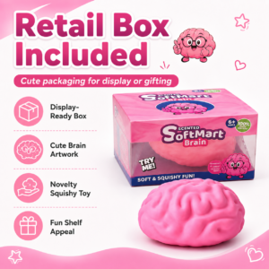 Pink Brain Squishy Toy