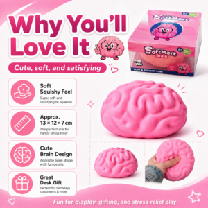 Pink Brain Squishy Toy