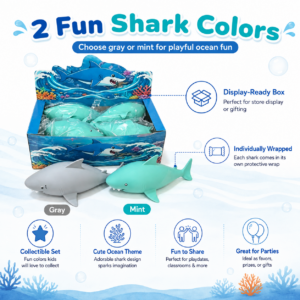 🦈 Shark Squishy Toy Assortment – Ocean Blue & Gray Fidget Collectibles