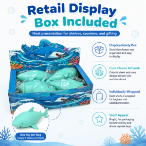 🦈 Shark Squishy Toy Assortment – Ocean Blue & Gray Fidget Collectibles