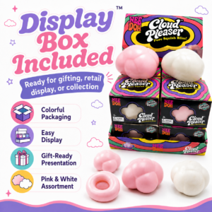☁️ Cloud Squishy Toy – Psychedelic Fidget Squeeze Display Box