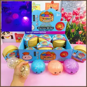 Dumpling Squishy Toy – Soft Dim Sum Stress Relief Fidget with Steamer Set
