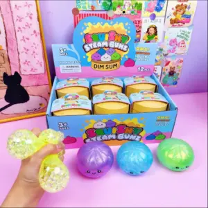 Dumpling Squishy Toy – Soft Dim Sum Stress Relief Fidget with Steamer Set Product Image
