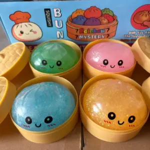 Dumpling Squishy Toy – Soft Dim Sum Stress Relief Fidget with Steamer Set Product Image