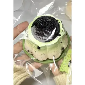 🍵🍪 Matcha Cookie Dessert Squishy Toy – Soft Food-Grade Silicone Squeeze Product Image
