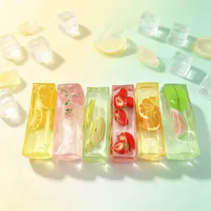 Green apple cube squishy in individual cardboard box