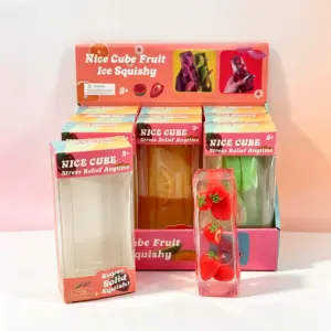 Assorted fruit ice cube squishies in display box