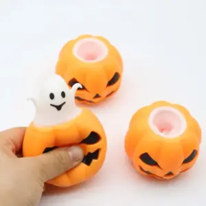 Halloween Funny Pumpkin Ghost Squishy Toy – Soft Sensory Stress Relief Toy Product Image