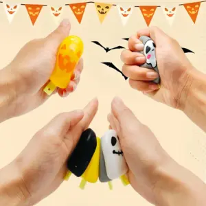 Ghost Halloween Face Squishy Toy – Soft Sensory Stress Relief Toy