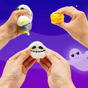 Ghost Halloween Face Squishy Toy – Soft Sensory Stress Relief Toy