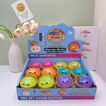 Golden Glitter Bread Squishy Toy – Soft Sensory Stress Relief Toy with Popping Beads Product Image