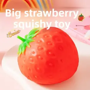Large Slow-Rising Strawberry Squishy Toy – Soft Sensory Stress Relief Toy