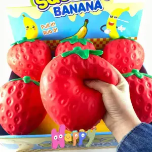 Large Slow-Rising Strawberry Squishy Toy – Soft Sensory Stress Relief Toy