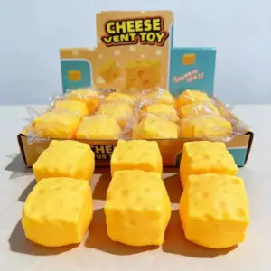 Yellow Cheese Squishy Toy – Soft Sensory Stress Relief Toy