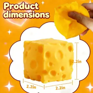 Yellow Cheese Squishy Toy – Soft Sensory Stress Relief Toy