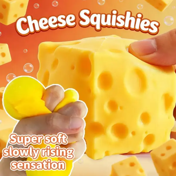 Yellow Cheese Squishy Toy Soft Sensory Stress Relief Toy