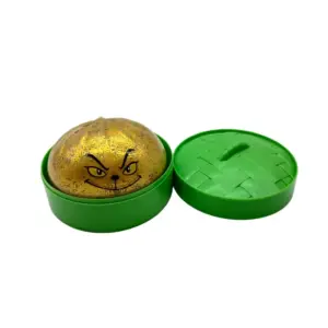 Glow-in-the-Dark Green Fuzzy Grinch 8.5cm Bread Shape Stress Relief Squeeze Toy Blind Box Product Image