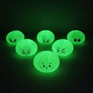 Glow-in-the-Dark Green Fuzzy Grinch 8.5cm Bread Shape Stress Relief Squeeze Toy Blind Box Product Image