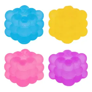 Retail display box with clear product window showing a bubble squeeze ball